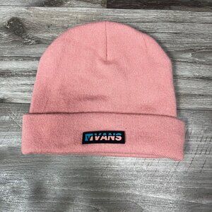 Vans Pull On Knit Rolled Beanie Hat Pink Unisex One Size